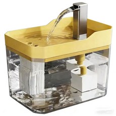 寵物飲水機 1.5L循環過濾款, USB款 1.5L容量-黃 送2片過濾棉, 1個