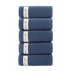호밍사이 호텔수건 순면 타월 120g 데일리 수건 세면 타올 부드러운 속건 수건 5P, 5개, 푸른 색