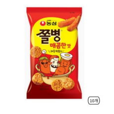 농심 쫄병스낵 매콤한맛, 82g, 10개