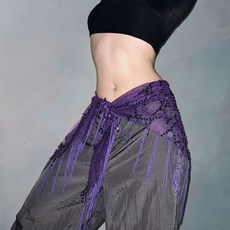 台灣本土貨 街舞潮酷女童亮片爵士jazz屁簾腰搭hiphop跳舞臀巾 拉丁舞衣 國標舞衣 動感舞衣 尾牙表演效果良, 紫色