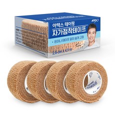 아텍스 메디랩 자가점착 테이프 스포츠 손가락 자가 접착 밴드 압박 붕대, 2.5cm, 4개, 1개입