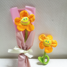 안산 플라워마트 스마일꽃인형 한송이 꽃다발, 스마일꽃인형 한송이 꽃다발 오렌지, 1개