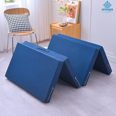 AMEGA 탄탄한 4단 접이식 매트리스 메모리폼매트리스 푸른 색