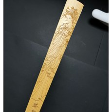 雕刻摺扇 花間雙美, 如圖所示, 1個