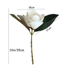 대형 터치 화이트 목련 가지 웨딩 장식 식탁 조화 14 인치, 1개, WHITE