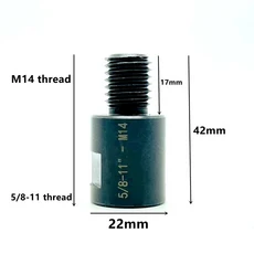 호환M14 어댑터 앵글 그라인더 M10 5/8-11'' 나사 변환기 아버 커넥터 다이아몬드 코어 비트 구멍 톱용 연, 08 5 8-11-M14