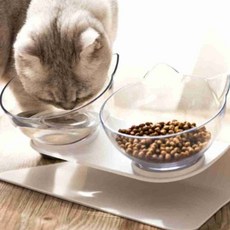 고양이 이중식기 세트 고양이밥그릇