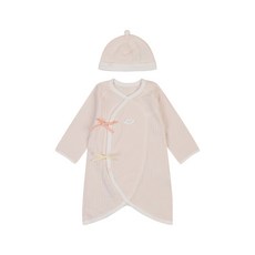아가방 NC엑스코점 2026봄신상! 부드러운 터치감! 심플한 디자인 귀여운 와펜 하리배내가운 +모자! 신생아저고리! 배냇저고리! 선물용으로도 좋아요