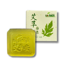 艾草之家 艾草洗面皂 臉部身體洗手手工皂 100g, 2個