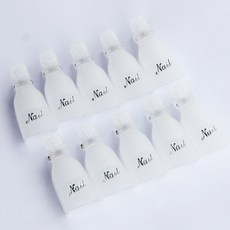 10Pcs 네일 아트 클립 제거 다채로운 아크릴 손톱 용 캡 클립 제거 매니큐어 UV 젤 폴란드어 매니큐어 핑거 랩, [04] white-10pcs
