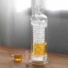 나사형 쿨러 스파이럴 유리 투명 주전자 180ml 콜드브루 냉각 소형, 1. 콘 입구 180ml 높이 32cm