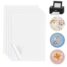 자수 시트 자수용 바탕 시트 A4 용지 4개입/8개입 210mm×297mm 간편 박리 수용성 시트 접착 안정 자수 디자인 전사용 수제 DIY용 (4개입)