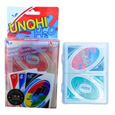 2025 새로운 112pcs UNO H2O 카드 게임 방수 압력 증거 PVC 플라스틱 투명 어린이 장난감 재생, 02 plastic box-H2o