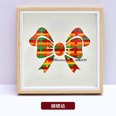 竹編畫DIY材料包 非遺竹編工藝 親子手作 含木質相框 兒童節聖誕節禮物【我家有隻貓】, 1個, 1.蝴蝶結