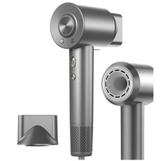 Rotima 헤어 드라이기 초고속 BLDC 모터 110 000rpm 1500W 음이온 휴대용 미니 드라이어, 그레이, YEY-GS87