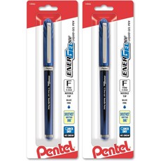 펜텔 에너젤 NV 젤 잉크 펜 05mm 바늘 끝 파란색 2팩 BLN25BPC