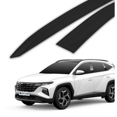 뭉구카 AC 투싼 NX4 깨지지 않는 블랙 바이져 자동차 햇빛가리개 썬바이저 빗물받이 선바이저 크롬죽이기 6pcs 2020~ E-436, 현대 투싼 NX4