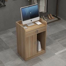 안내데스크 인포데스크 카운터테이블 계산대 카페 1인, 60x40x92cm, 라이트 월넛 필렛, 60x40x92cm