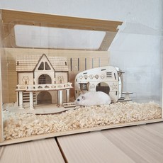 햄스펫 햄스터 은신처 하우스 미니카페, 1개, 연베이지