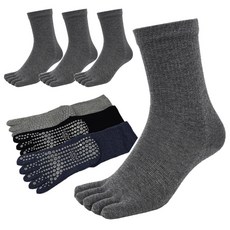 남성용 논슬립 발가락양말 4켤레 남자 미끄럼방지 패션 토우삭스 운동 중목양말