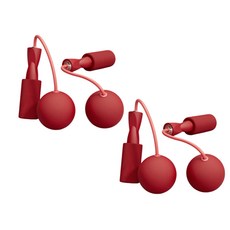 유니팡 홈트레이닝 다이어트 층간소음 실내 무소음 줄없는 노라인 빅볼 줄넘기 2개입, 레드, 1세트