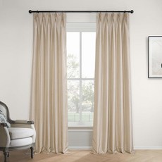 HPD Half Price Drapes 침실용 인조 실크 태피터 암막 커튼 길이 274.3cm(108인치) (패널 1개) 너비 63.5cm(25인치) x 플리츠 커튼 거실