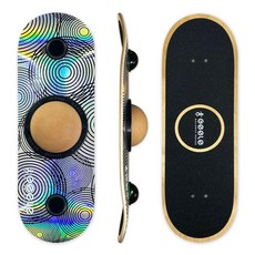 전문가용 밸런스 보드 균형 코어 훈련 스케이트보드 서핑 홈트레이닝, 1개, 오로라 골드홀로그램 리플렉티브 코일