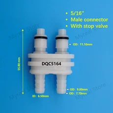 7.3mm 9.0mm 10.0mm 호스 바브 밸브 인라인 링 인서트 패널 마운트 링 바디 남성 여성 빠른 차단 호스 조인트, [03] 5-16 Male Connector