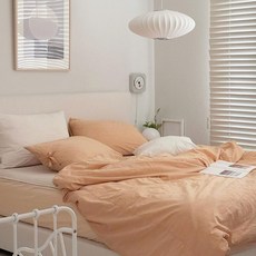 소프트멜란지 순면워싱 부드러운촉감 이불베개커버 홑이불세트SS/Q(4colors), 베이지