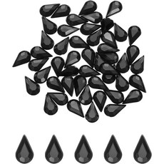 메카닉시티 50PCS 플랫 백 릴 티어 보석 DIY 공예용 6x10mm 인조 구슬 결혼식 파티 페이스 페인팅 주얼리 제작 블랙, 1세트, Black-6x10mm