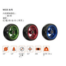 日飛騰RFT 鋁框實心輪3吋-W335 (戶外輪椅/高性能輪椅)台灣製造MIT, 535 藍色,2, 1個