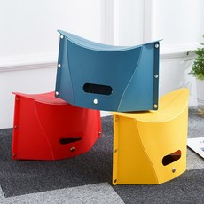 플라스틱체어 접이식 캠핑의자 간이의자 미니 휴대용, 레드