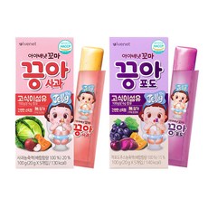 아이배냇 꼬마끙아 젤리 100g (4개 구매시 신신쿨링시트 4매 증정 행사), 1세트, 사과1개+포도1개