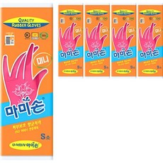 마미손 고무장갑, 핑크, 소(S), 5개