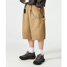 DIMITRI BLACK 바이오워싱 카펜터 버뮤다 코튼 팬츠_베이지 306972