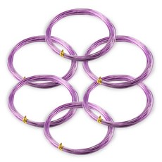 코히모 와이어 공예 철사 공예용 알루미늄 2.0MM x 5M 6개 세트 3W170, 1세트, 퍼플