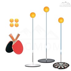 HLOMOM 乒乓球訓練器，單人練習神器，高度可調節，親子互動，穩固底座，高彈力回彈, 10件套裝組, 1套