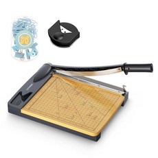 30.5cm(12인치) 목재 단두대 종이 커터 튼튼한 베이스 페이퍼 트리머 16장 용량 도마 교실 공예 카드스톡 아트 프로젝트용, 30.5cm(12인치) 목재 단두대 종이 커터, 튼튼한