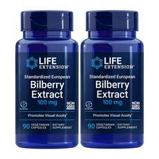 라이프익스텐션 빌베리 추출물 100mg 90베지캡슐, 90정, 2세트
