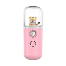 나노 스프레이 물 공급 기선 청소기 얼굴 안개 깊은 분무기 기계 아름다움 김이 나는 USB 충전식, 12 pink tiger, 1개