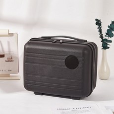 새로운 휴대용 화장품 케이스 14 인치 여행 보관 고급 휴대용 소형 수하물 가방 손 선물, 검정색 여행용 가방