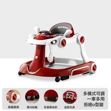 2025款嬰兒學步車多功能防側翻6到18個月嬰幼兒寶寶一週歲可摺疊, 糖果紅-標準款 益智音樂器(YT688):1個