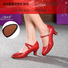 빅사이즈 라틴 스트랩 스팽글 모던 심플 무대 댄스 캐주얼 여성 메리제인 구두