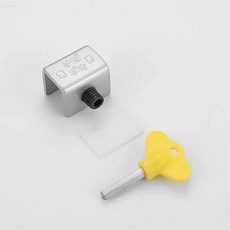 桃園出貨 鋁合金窗戶鎖釦 門窗鎖 兒童防護安全鎖 紗窗門窗鎖 推拉門鎖 防盜限位器, 【典雅銀】單孔短版（送鑰匙）, 1個