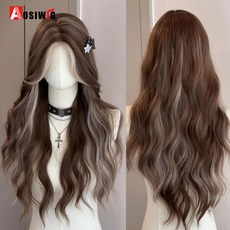 AOSI 금발 트윈 공주 자연 짧은 머리 합성 가발 여성용 앞머리 내열성 프레 헤어, 83 1, 1개