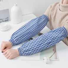 나오유 작업 팔토시 체크 여성 미술작업 1세트, GS 체크무늬 팔토시 파랑