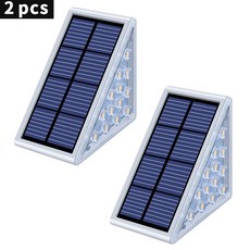 LED 계단 램프 야외 IP67 방수 태양광 조명 디자인 정원 데크 경로 장식, 2PCS, 옵션 1