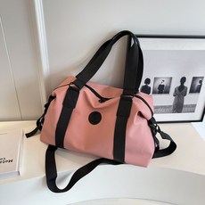 kp 短途齣差旅行包 手提包 大容量 行李收納袋 防水 休閒 運動健身背包, 1個, 粉紅色, 粉紅色