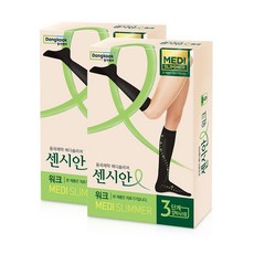 센시안 워크 동국제약 의료기기 압박 반스타킹 블랙, 2개, 종아리/무릎형