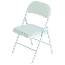 철제 접이식의자 교회 학원 행사용 접는 의자 간이 쿠션 폴딩 접이식 체어, 1개, 스카이